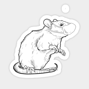 Rat with Mask Sticker